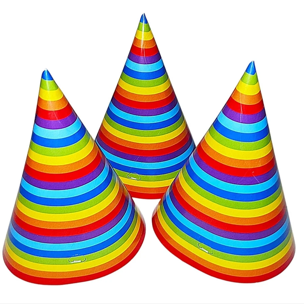 Rainbow Princess Birthday Party Decorations Banner Photo Props & Party Hats